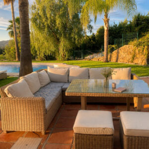 Healing Yoga, BeaA peaceful outdoor space at The Healing House where guests can relax unwind and connect with nature while enjoying the beautiful surroundings of the Costa
